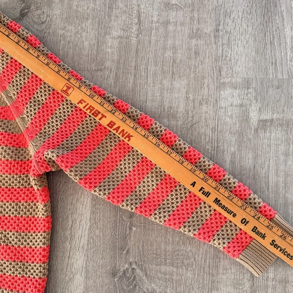 Boden classic Coral and Taupe Knit Sweater Oversized feel - Picture 5 of 9